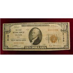 $10 ôThe First National Bank of Traer Iowaö
