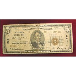 $5 ôThe Centerville National Bank Centerville Ia