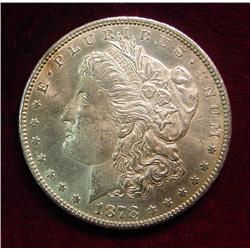 1878 CC Morgan Silver Dollar. Unc. Lightly toned.