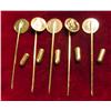 Image 2 : (5) Antique Pattern Gold Coin Stick Pin.