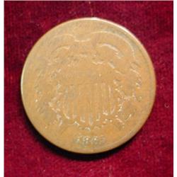 1865 U.S. Civil War Two Cent Piece. 