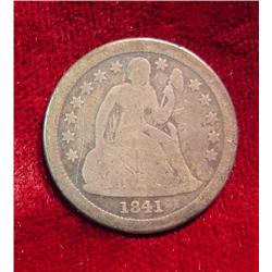 1841 New Orleans Seated Liberty Dime.