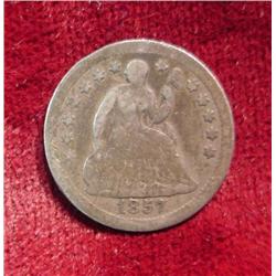 1857 O Seated Liberty Half Dime. G+