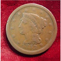 1853 U.S. Large Cent. F-VF.