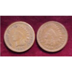 (2) 1907 Indian Head Cents. VG- F.