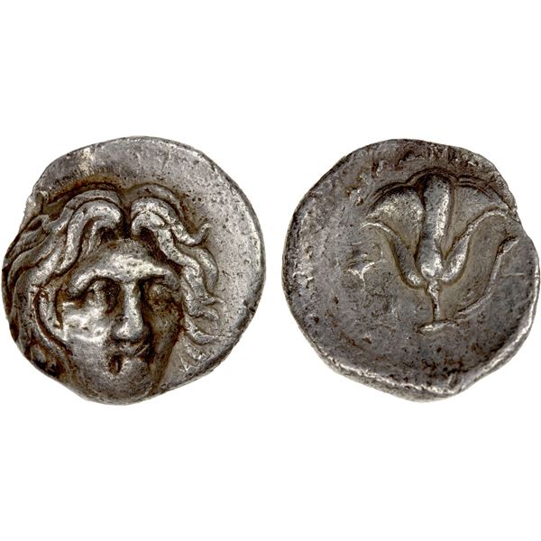 CARIA: Rhodes, Philonidas, magistrate, AR drachm (3.19g), 275-270 BC, VF