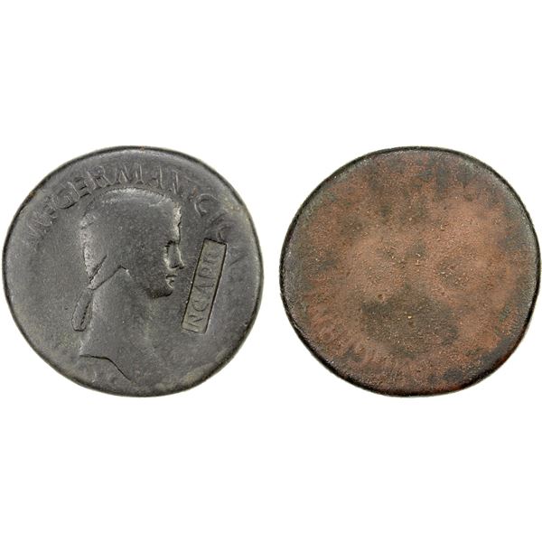 ROMAN EMPIRE: Agrippina I, died 33 AD, AE sestertius (27.39g), Rome, ca. 50-54 AD, VG