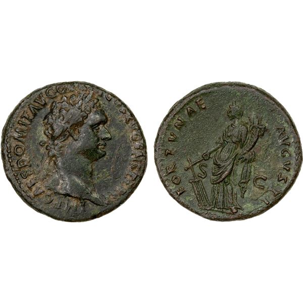 ROMAN EMPIRE: Domitian, 81-96 AD, AE as (11.72g), Rome, 90-91 AD, VF