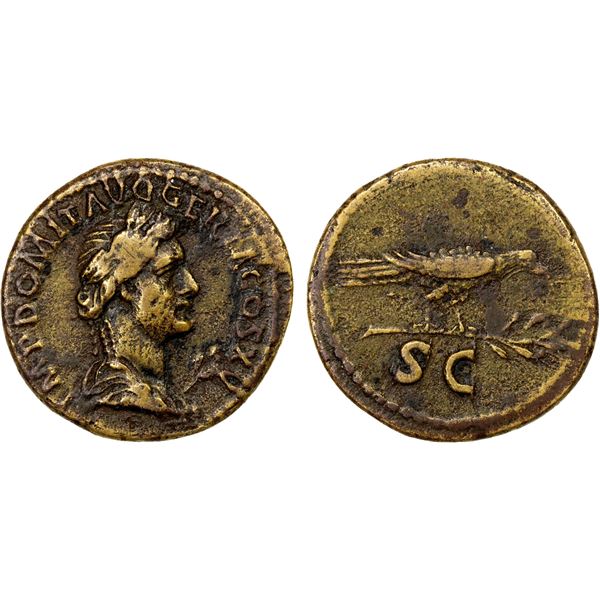 ROMAN EMPIRE: Domitian, 81-96 AD, AE quadrans (3.70g), Rome, 90-91 AD, VF