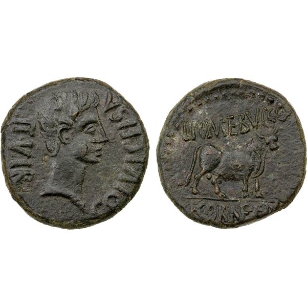 ROMAN PROVINCIAL: SPAIN: Augustus, 27 BC-14 AD, AE as (19.97g), Celsa, VF-EF
