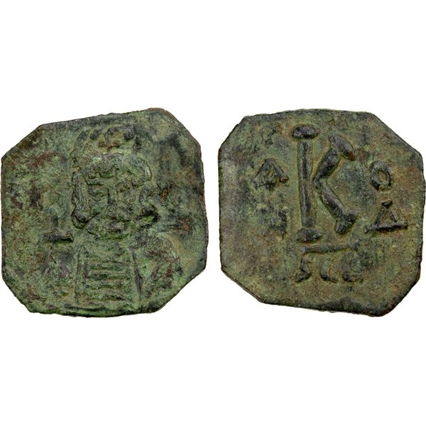 BYZANTINE EMPIRE: Constantine IV Pogonatus, 668-685, AE half follis (1.86g), Syracuse, Sicily, Choic