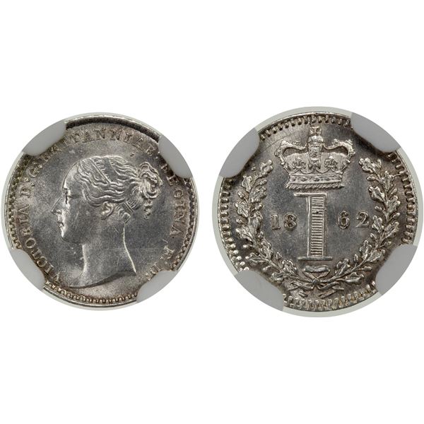 GREAT BRITAIN: AR penny, 1862, NGC MS63