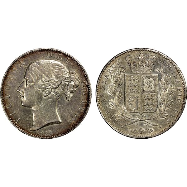 GREAT BRITAIN: AR crown, 1847, EF