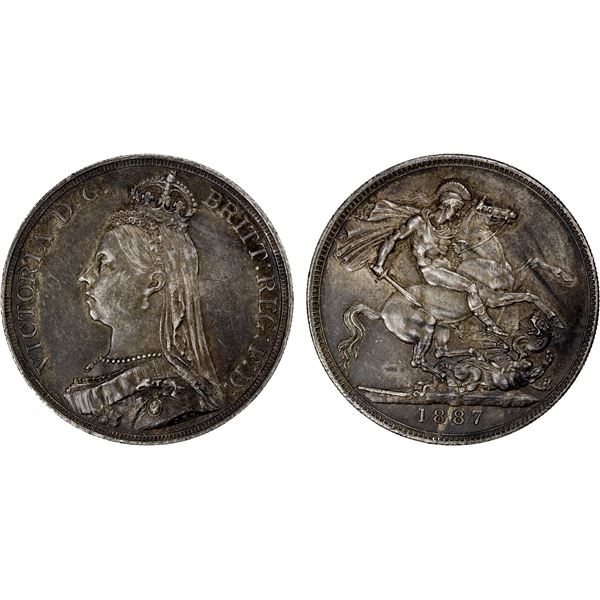 GREAT BRITAIN: AR crown, 1887, EF-AU