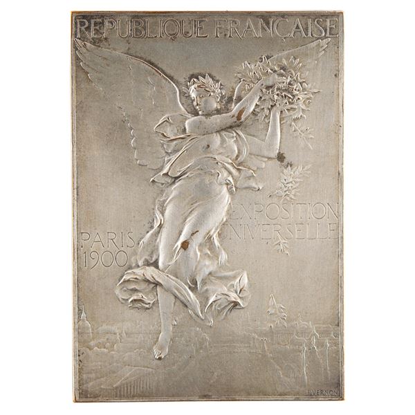 Paris 1900 Summer Olympics Silvered Bronze Winner's Medal for Gymnastics (Fete Federale)