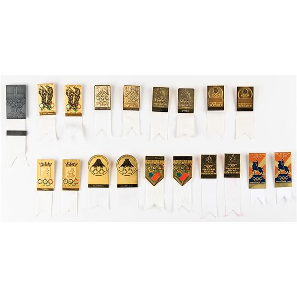 90th-99th IOC Session Badge Collection of (19) for IOC Member James Worrall