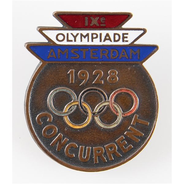 Amsterdam 1928 Summer Olympics Competitor's Badge