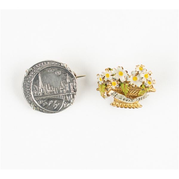 Paris 1900 and St. Louis 1904 Exhibition Pins (Early Modern Olympic Games)