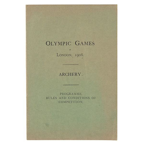 London 1908 Olympics Program for Archery