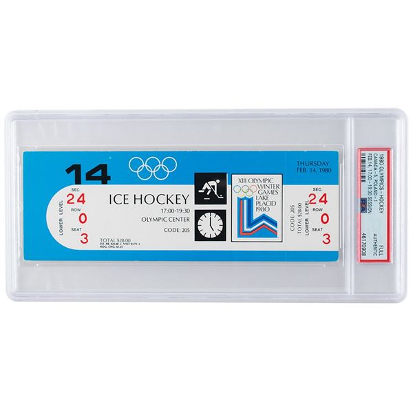 Lake Placid 1980 Winter Olympics USA Hockey Ticket (2/14)