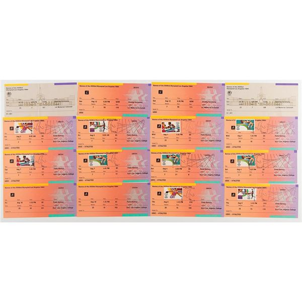 Diane Moyer's Los Angeles 1984 Summer Olympics (16) Ticket Stubs and a Women's Team USA Signed Field