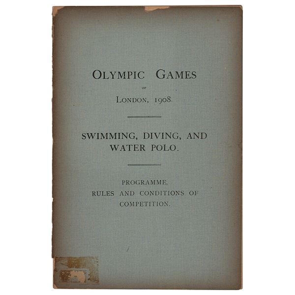 London 1908 Olympics Swimming Rules and Conditions Program