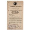 Image 1 : London 1908 Olympics ID Card