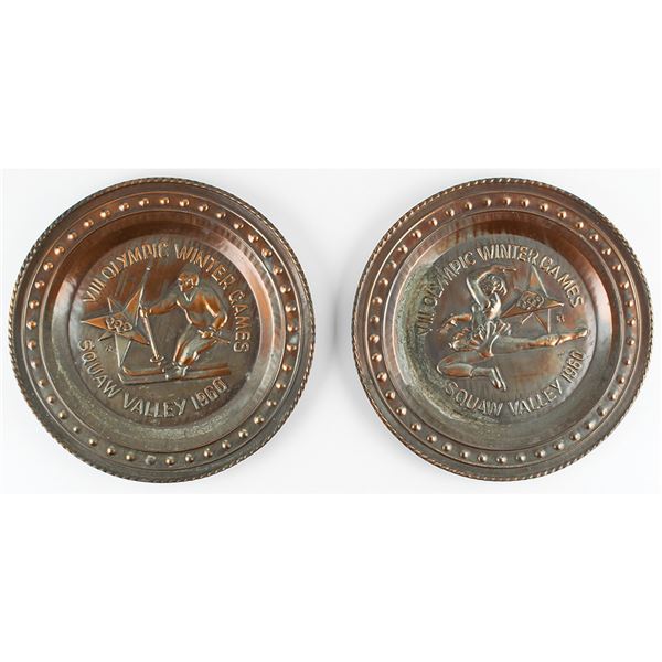 Squaw Valley 1960 Winter Olympics (2) Souvenir Metal Wall Plates
