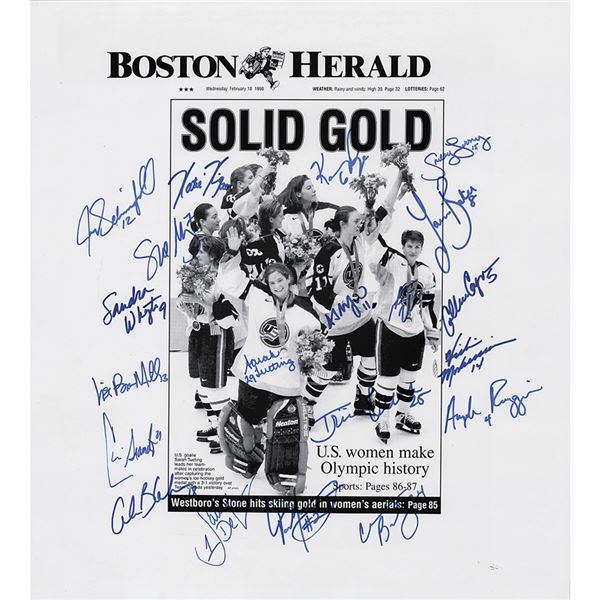 Nagano 1998 Winter Olympics Team USA Women's Ice Hockey Multi-Signed Poster