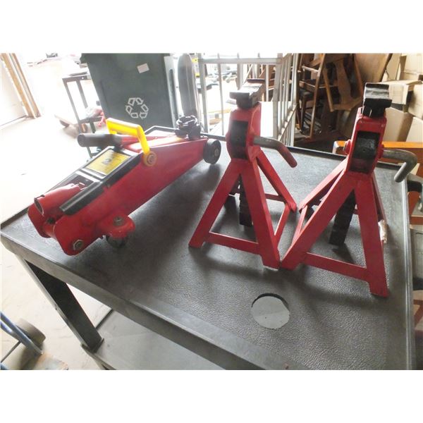 2 Ton Floor Jack & 2 Jack Stands