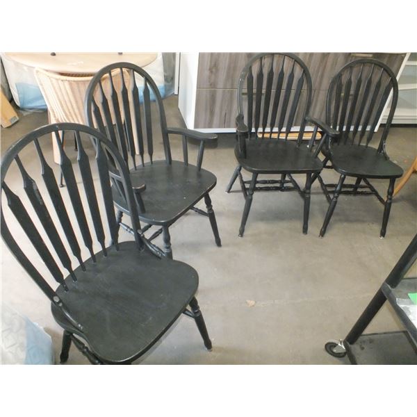 4 Black Wooden Chairs