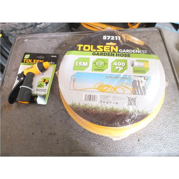 Tolsen Garden Hose & Spray Nozzle