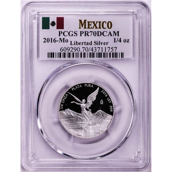 2016-Mo Mexico Proof 1/4 oz Silver Libertad Coin PCGS PR70DCAM