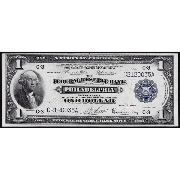 1918 $1 Federal Reserve Bank Note Philadelphia