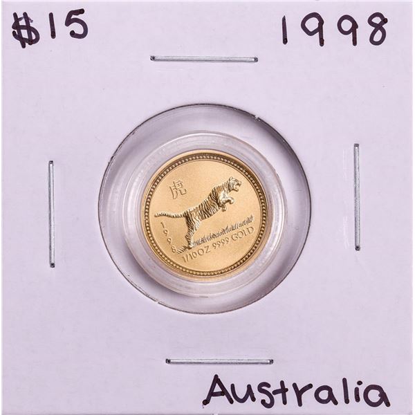 1998 Australia $15 Year Of The Tiger 1/10 oz Gold Coin
