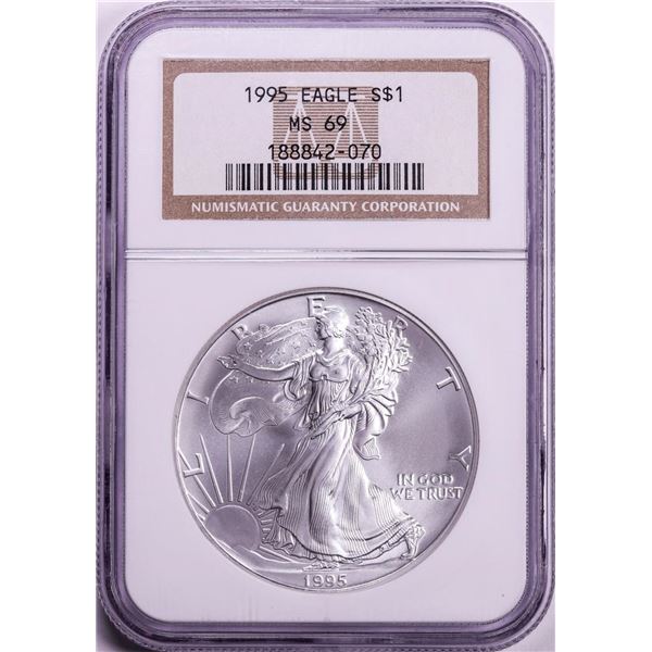1995 $1 American Silver Eagle Coin NGC MS69