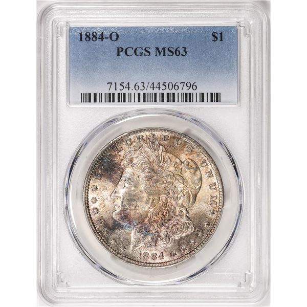 1884-O $1 Morgan Silver Dollar Coin PCGS MS63 Nice Toning