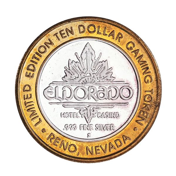.999 Silver Eldorado Hotel & Casino Reno, NV $10 Casino Gaming Token Limited Edition