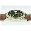 Image 8 : Rolex Men's Two Tone Olive Green Diamond Oyster Perpetual Wristwatch with Leather Band