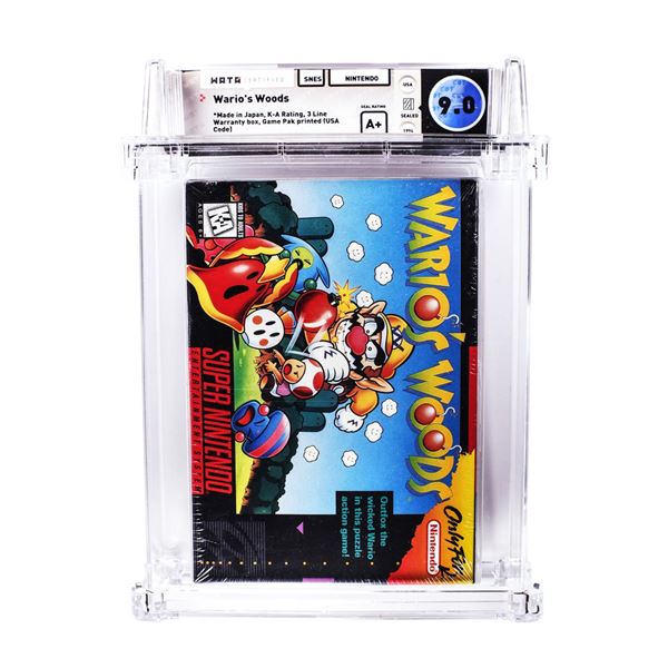 Wario's Woods (K-A) SNES Super Nintendo Sealed Video Game WATA 9.0/A+
