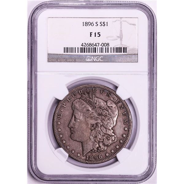 1896-S $1 Morgan Silver Dollar Coin NGC F15