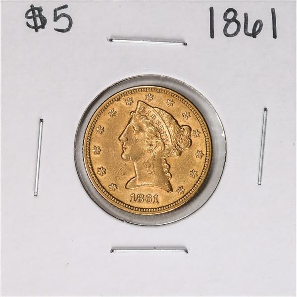 1861 $5 Liberty Head Half Eagle Gold Coin