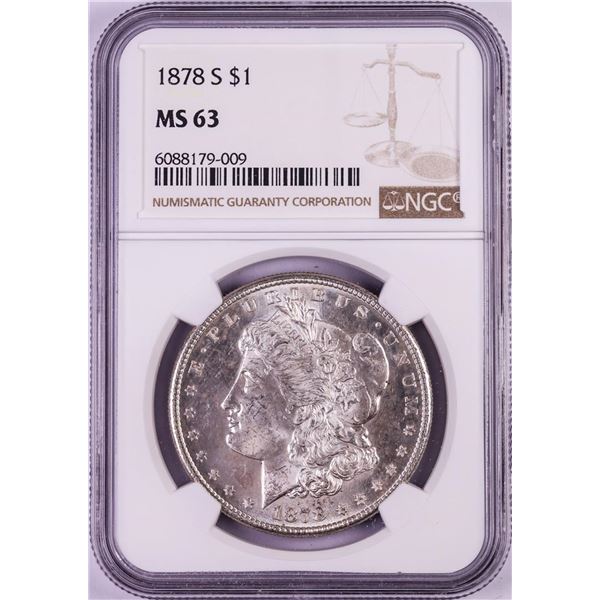 1878-S $1 Morgan Silver Dollar Coin NGC MS63