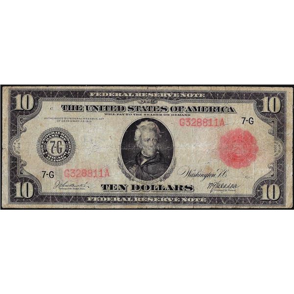 1914 $10 Federal Reserve Note Red Seal Chicago