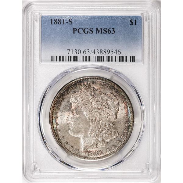 1881-S $1 Morgan Silver Dollar Coin PCGS MS63