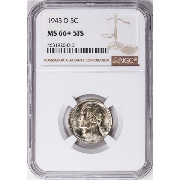 1943-D Jefferson Nickel Coin NGC MS66+ 5FS