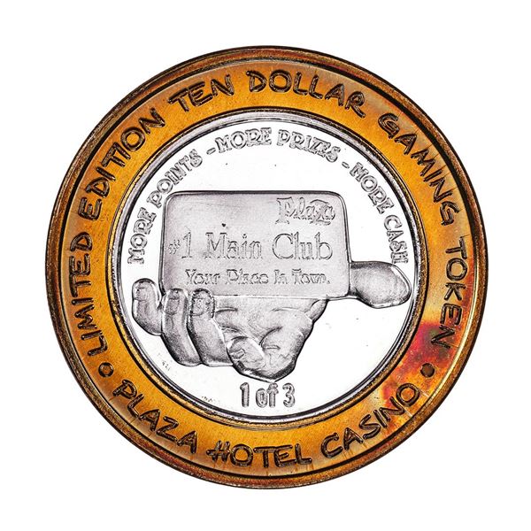 .999 Silver Plaza Hotel & Casino Las Vegas, NV $10 Limited Edition Gaming Token
