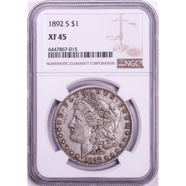 1892-S $1 Morgan Silver Dollar Coin NGC XF45