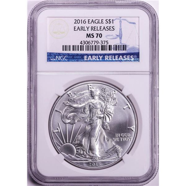 2016 $1 American Silver Eagle Coin NGC MS70 Early Releases