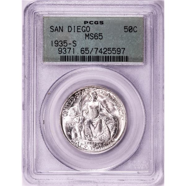 1935-S San Diego Commemorative Half Dollar Coin PCGS MS65 Old Green Holder